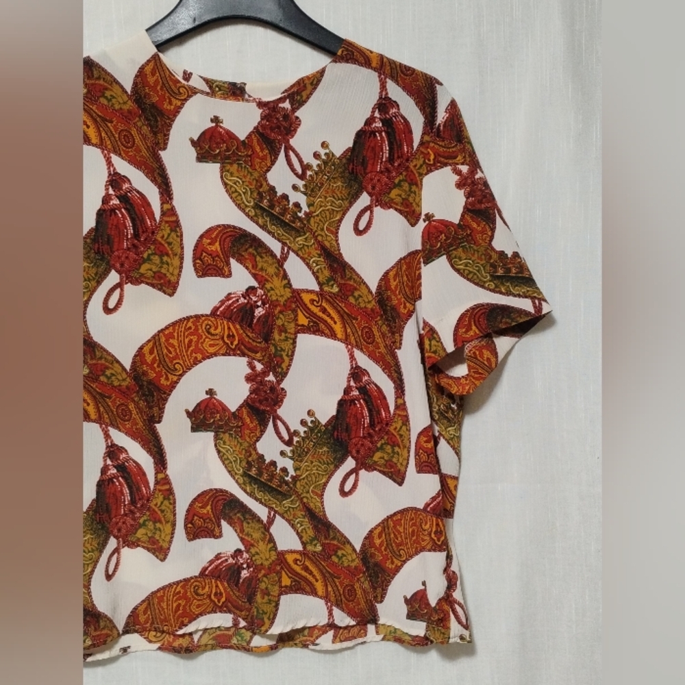 Vintage Notations Multicolor Paisley Blouse